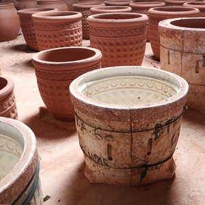 Pots de plantes durables faits à la main en argile céramique émaillée de forme personnalisée pour l'extérieur, le jardin et le drainage de couleurs vives - Product Image 5