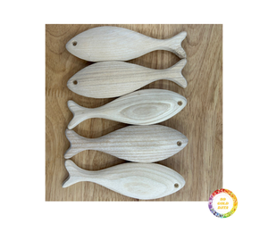 Kit de pintura artesanal DIY de peces de madera para niños, juguete educativo de peces de madera hecho a mano, regalo de decoración del hogar a granel - Product Image 4
