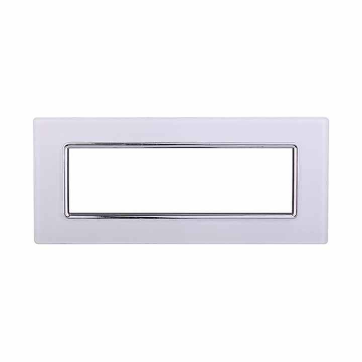 ETTROIT Starlight Series 7P Glass Plate, White Color, Compatible with Vimar Plana - Electrical Materials / Compatible with Vimar