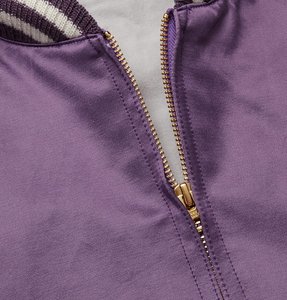 Sukajan เสื้อแจ็กเก็ตเบสบอลผ้าซาตินซาตินสีล้วนแจ็คเก็ตผ้าฝ้ายเสื้อแจ็คเก็ตบอมเบอร์สำหรับฤดูหนาว - Product Image 3