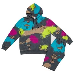 Dernier design, survêtement personnalisé en molleton de coton léger, tie-dye délavé, logo personnalisé, vente en gros, logo personnalisé - Product Image 2