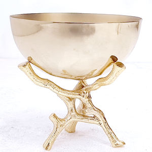 ชามกลมทำจากโลหะอะลูมิเนียมชุบทองเน้นที่บ้านชามตกแต่งบ้าน - Product Image 1