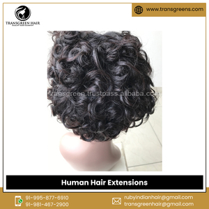 Leaders in Manufacturing Optimum Quality 100% Raw Unprocessed Brazilian <b>Short</b> Curly Human Hair <b>Wig</b> Extensions - Product Image 4
