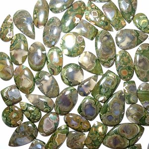 A-one Qualité 100% Naturel Rhyolite Lâche Vert Quartz Pierres Précieuses Lisse Cabochon Rhyolite Jaspe pour Bijoux Produit Exclusif - Product Image 5