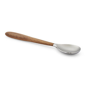 Cuillère faite à la main en acier inoxydable avec manche en bois parfaite pour la maison et l'approvisionnement en dessert de mariage élégant de l'Inde - Product Image 1