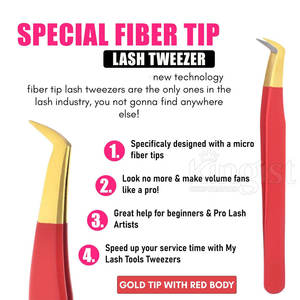 Pinces à cils courbées de haute qualité, prise en main lisse pour une application facile des extensions de cils, pinces à cils - Product Image 2