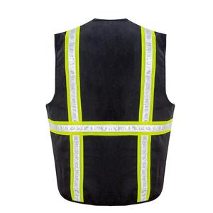Chaleco de poliéster reflectante de seguridad de trabajo de alta visibilidad resistente personalizado con logotipo personalizado ropa de trabajo de alta visibilidad - Product Image 5
