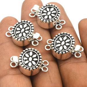 Fermoir à boîte multi-brins 23X17X7MM 2 brins cuivre oxydé et plaqué argent or 18 carats fermoir à bijoux plaqué or 18 carats B216 - Product Image 6