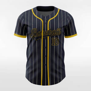 Maillot de baseball professionnel pour équipe, sublimation OEM, personnalisable pour adulte, rayé, 100% polyester, séchage rapide, antibactérien, anti-UV - Product Image 1