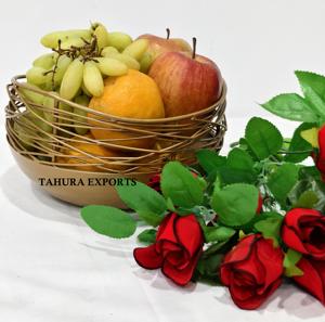 Cesta de fruta decorativa con soporte de fruta adornado elegante artístico duradero elegante aspecto de hierro moderno refinado y resistente - Product Image 6