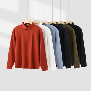 2025 hommes pour Polo T-Shirt haut épais manches longues tissu extensible résistant à l'usure pour sport tenue décontracté Version femme également - Product Image 1