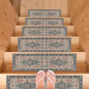 Alfombra con Estampado Geométrico, Vintage, Lavable, Regalo, Turca, Personalizada, Alfombra de Entrada - Product Image 5