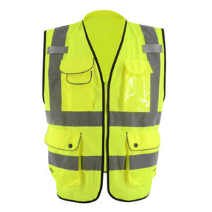Chaleco de seguridad de alta visibilidad informal con logotipo personalizado al por mayor, chaqueta reflectante de clase 3 con múltiples bolsillos, de talla grande, impermeable y transpirable - Product Image 5