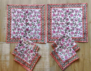 Dessous de verre à thé matelassé en coton en tissu imprimé bloc durable et durable avec bord passepoil, marmites à boissons chaudes, tapis, accessoires de table - Product Image 3