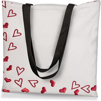 Sac à bandoulière pour femme, sac de shopping de qualité supérieure, en toile de coton teinte écologique, imprimé sur toute la surface, avec poignée en ruban noir, pour usage quotidien
