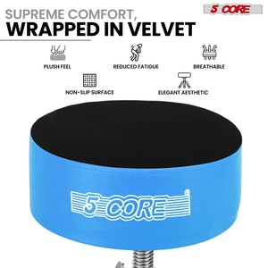 Siège de batterie 5 Core, tabouret de guitare rembourré, réglable, capacité 310 lbs, siège robuste avec dessus en velours - Product Image 5