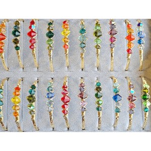 Bracelets et joncs en cristal éclatants avec placage or pour la revente de bijoux de mode - Product Image 4
