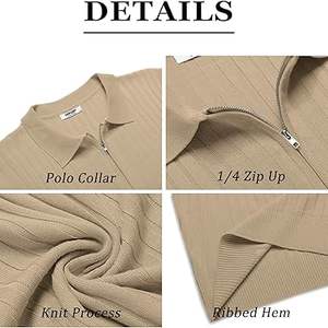 High Quality Custom Men's Zipper Golf <b>Shirts</b> Short Sleeve Breathable <b>Collar</b> Neck Embroidered Anti-Wrinkle Casual for Polo <b>Shirts</b> - Product Image 5
