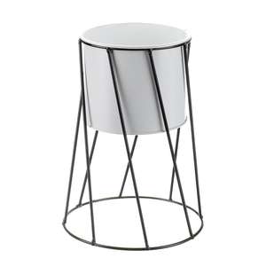 Top Trending Customized Shape Set Of Three Bamboo Flower <b>Planter</b> With <b>Wooden</b> Stand Pot Printed Handcrafted Pot Metal Flower - Product Image 5