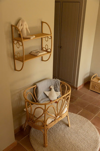 Étagère murale en rotin tissé à la main Décor Boho mignon pour chambres d'enfants - Product Image 4