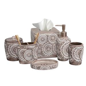 Ensemble de salle de bain de qualité supérieure Couverture en cuir bleu Acier inoxydable Argent poli Chrome plaqué Design de luxe Designer Lot de 5 - Product Image 1