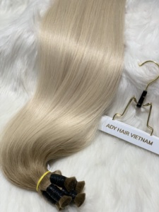 Vente en gros 2023 Extensions de cheveux vierges brutes non transformées alignées Humaines vietnamiennes Remy droites en vrac Machine à double trame - Product Image 4