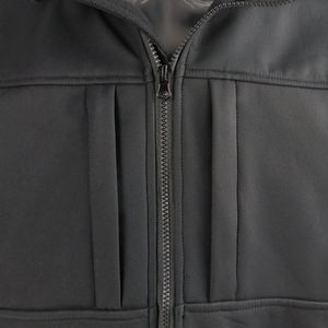 Vestes de travail softshell zippées personnalisées à la mode veste à capuche pour hommes en plein air noir - Product Image 5