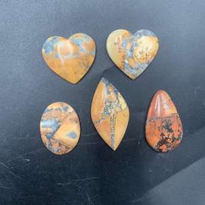 Cabochon de jaspe Maligano naturel de qualité supérieure d'Indonésie, motifs multicolores uniques en formes de cœur, d'ovale, de larme et de formes libres - Product Image 3