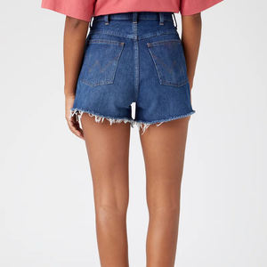 Haute qualité personnalisé femmes été décontracté bleu Denim Shorts déchiré trou imprimé motif Logo taille poches meilleur personnalisé - Product Image 3