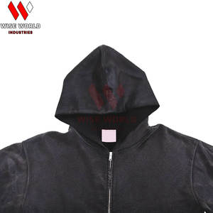 Sudadera con Capucha de Felpa de Algodón para Hombre, Color Negro, con Logotipo Personalizado Bordado, Tinte Liso, Transpirable y Ecológica - Product Image 3