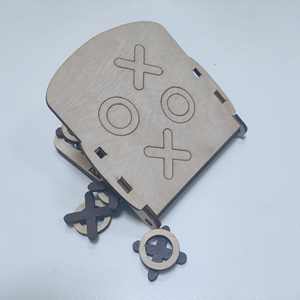 Jeu de société en bois Tic Tac Toe découpé au laser, jeu de stratégie classique pour deux joueurs, pour le divertissement familial éducatif et les divertissements en intérieur - Product Image 5