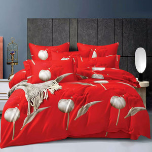 4 Pcs Thoải Mái Cây In Sợi Nhỏ 300TC Duvet Cover Bộ Đồ Giường <span class=keywords><strong>Set</strong></span> Phong Cách Hiện Đại Cho Vua Nữ Hoàng Kích Thước Đôi Phòng Ngủ Trang Trí Nội Thất - Product Image 6