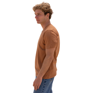 T-shirt pour homme en coton biologique 100% de luxe, col en V, pré-rétréci, certifié GOTS, manches courtes, respirant, coupe ajustée - Product Image 5