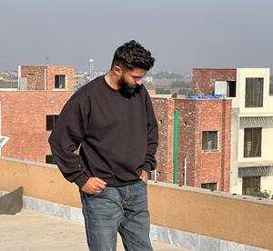 Sudadera de Hombre 100% Algodón, Felpa, Hombros Caídos, Cuello Redondo, Diseño Sólido, Impresión Digital Personalizada, Color Negro, Invierno - Product Image 3