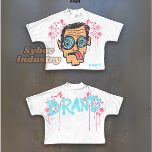 เสื้อยืดมัด & ย้อมสีสำหรับผู้ชายเสื้อยืดผ้าฝ้ายทรงครอปไซส์ใหญ่พิเศษสำหรับฤดูร้อน - Product Image 2