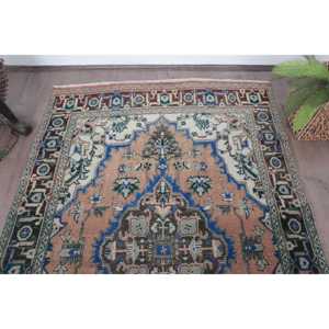 Alfombra Turca Vintage de Lana Azul, 4.8x6.9 pies (145x210 cm) - Product Image 4