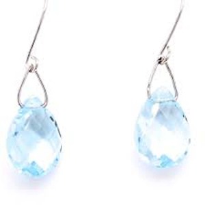 Dernier design, pierre d'aigue-marine naturelle, 15 mm, plaqué or, serti de rhodium, style hip-hop pour enfants, boucles d'oreilles certifiées IGI - Product Image 6