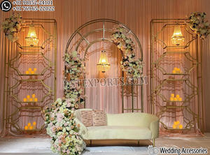Décoration de scène de cérémonie de mariage Marwari Tilak, style moderne classique, en fibre de verre, pour femmes arabes musulmanes, bracelet Sangeet, décoration de mariage - Product Image 2