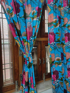 Cortinas opacas tejidas de algodón con estampado de frutas turquesa de temporada de otoño de lujo y cenefas para decoración de ventanas de sala de estar y dormitorio - Product Image 5