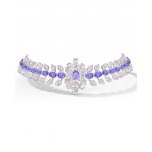 สร้อยคอชอคเกอร์สวยหรูประดับด้วยพลอยแทนซาไนต์แท้ - Product Image 1