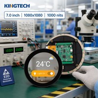Écran tactile rond haute luminosité Kingtech OEM 4 pouces 720x720 à cadre ouvert pour terminaux de contrôle intelligents, module LCD