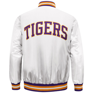 Bordado personalizado fraternidad griega carta hermandad apliques logo chaqueta de satén 100% poliéster béisbol Letterman bomber chaqueta - Product Image 4