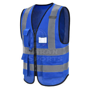 เสื้อกั๊กนิรภัยแขนกุดลำลองของผู้ชายเสื้อแจ็กเก็ตสีทึบโพลีเอสเตอร์สตรีทแวร์พร้อมคุณสมบัติด้านความปลอดภัยดีไซน์ตามสั่งสำหรับฤดูร้อน - Product Image 2