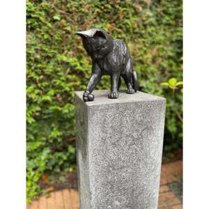 Sculpture de chat en bronze décorative, accessoires de jardin, décoration extérieure pour la maison, figurine et ornement de chat vintage - Product Image 1