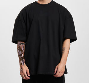 Vente en gros T-shirt à manches courtes en coton surdimensionné personnalisé T-shirt vintage lourd de style décontracté pour hommes respirant - Product Image 3