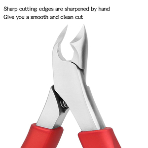 Heavy Duty Toe Nail Cutter Lap Joint Beauty Tool con mango de agarre rojo Hoja curva para bebés - Product Image 3