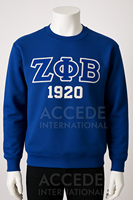 Camiseta ZPB 100% Algodón Azul Rey con Cuello Redondo y Logotipo Bordado en Chenilla de Zeta Phi Beta 1920, Antiarrugas para Hombre