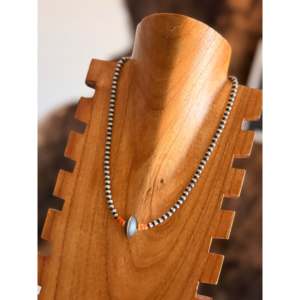 Collier tendance style Navajo avec perles de huître épineuse et chaîne en acier inoxydable graduée, en argent sterling, idéal pour les occasions de fiançailles - Product Image 2