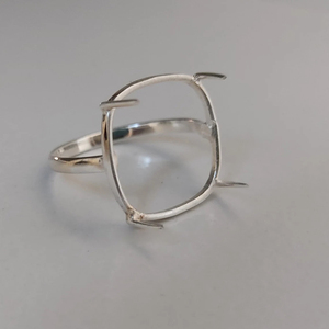 แหวนเงินแท้ 925 ดีไซน์ทันสมัย รูปทรงสี่เหลี่ยมขนาด 7-30 มม. ขอบเกลียว น้ำหนักเบา ขายส่ง เครื่องประดับคุณภาพสูง - Product Image 5