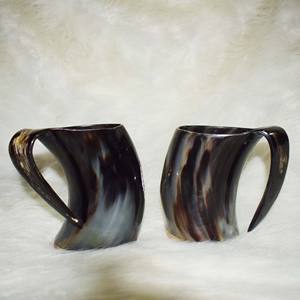 Viking Cosplay corne de buffle naturelle durable corne à boire décorations historiques sculptées à la main artisanat nautique poli - Product Image 3